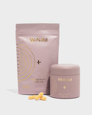 WeNatal Egg Quality + Welcome kit stock photo in white background